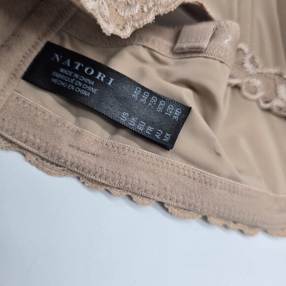 Natori Pure Luxe Strapless Bra Womens 34D Beige Convertible Underwire Contour - Picture 7 of 12